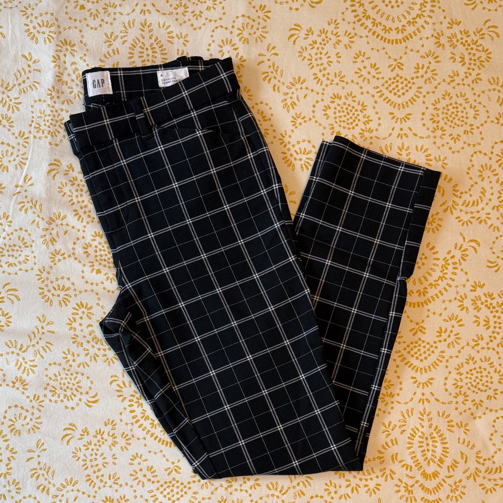 GAP Black Windowpane Ankle Pants